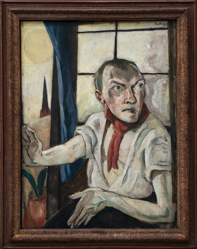 Autoportrét s červeným šátkem od Max Beckmann