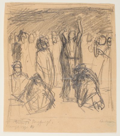 Náčrt pro Kázání na hoře od Max Beckmann