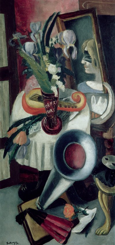 Zátiší s gramofonem a kosatci od Max Beckmann