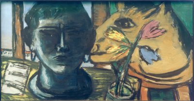 Zátiší se sochou od Max Beckmann