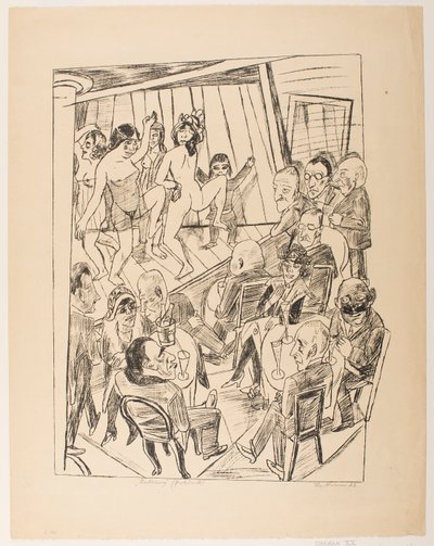 Striptýz, deska 4 ze série „Výlet do Berlína 1922“ od Max Beckmann