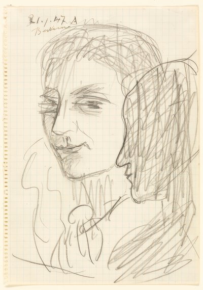 Studie dvou hlav od Max Beckmann