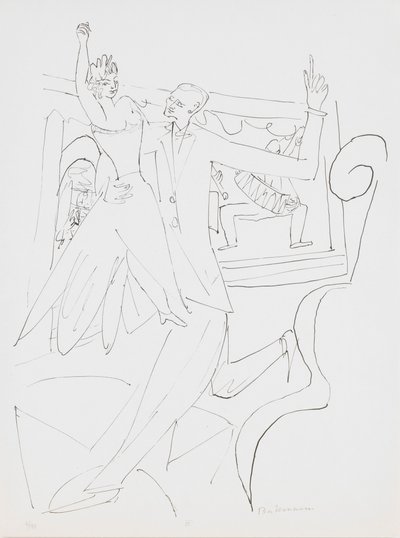 Tango, deska 4 z portfolia „Den a sen“ od Max Beckmann