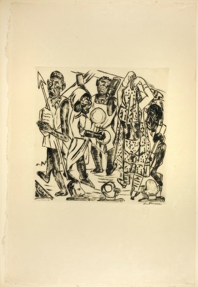 Tanec černochů, deska devět z Jahrmarktu od Max Beckmann