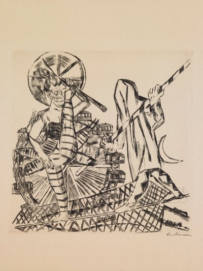 Provazochodci, deska 8 z portfolia „Výroční veletrh“ od Max Beckmann