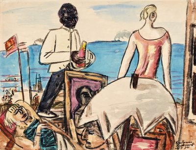 Plážová kavárna Zandvoort od Max Beckmann
