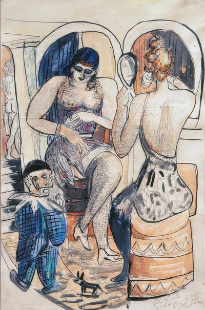 Dva tanečníci (dívka s modrým trpaslíkem) od Max Beckmann