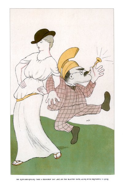Pan Rudyard Kipling má rozkvetlý den na otřesném jezeře... 1904. od Henry Maximilian Beerbohm