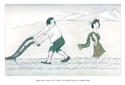 Robert Burns položil ruku na pluh a ohlédl se na Highland Mary, 1904. od Henry Maximilian Beerbohm