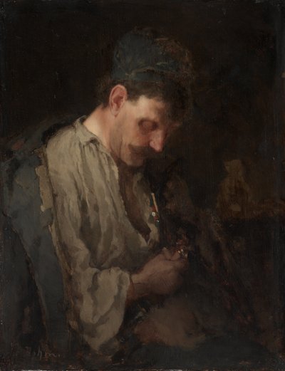 Portrét muže, počátek 90. let 19. století (olej na desce) od Max Bohm