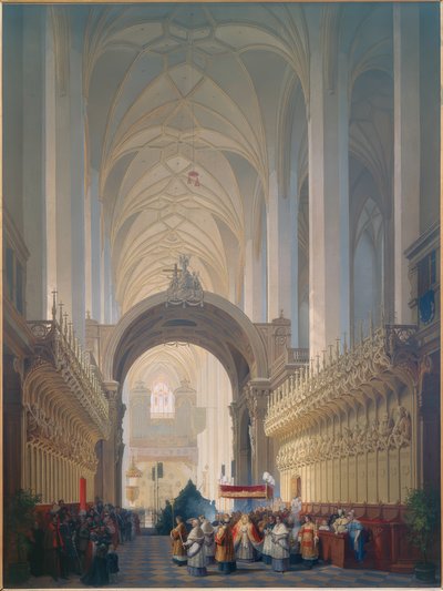 Interiér mnichovského Frauenkirche od Max Emanuel Ainmiller