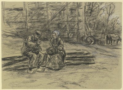 Dělník pojídající svůj oběd od Max Liebermann