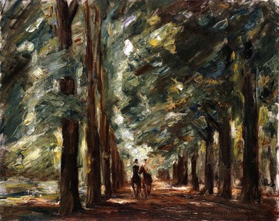 Avenue v Sakrow se dvěma jezdci; Avenue v Sakrow se dvěma jezdci, kolem roku 1923 od Max Liebermann