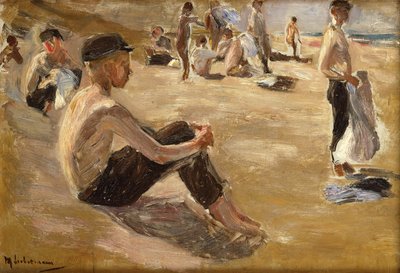 Koupající se chlapci (olej na desce) od Max Liebermann