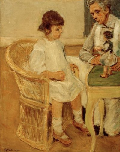 Umělcova vnučka v proutěném křesle vpravo od Max Liebermann