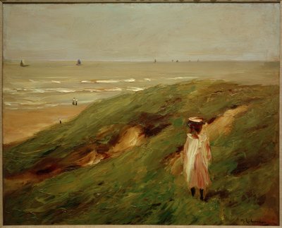 Duna poblíž Noordwijk s dítětem - dívka v dunách od Max Liebermann