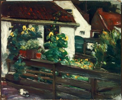 Zahrada se slunečnicemi od Max Liebermann