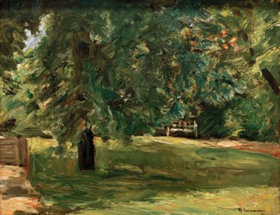 Zahradní lavička pod kaštanem v zahradě Wannsee od Max Liebermann