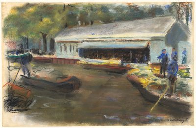 Gemusemarkt v Delftu, 1907 od Max Liebermann