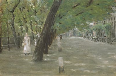 Kirchenallee v St. Georg, Hamburk (pastel na papíře) od Max Liebermann