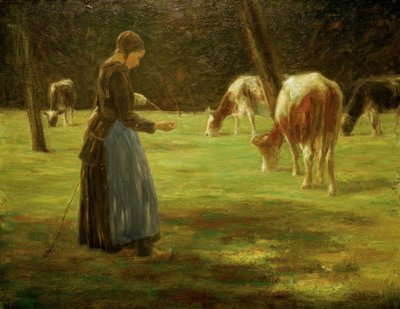 Kuhhirtin od Max Liebermann