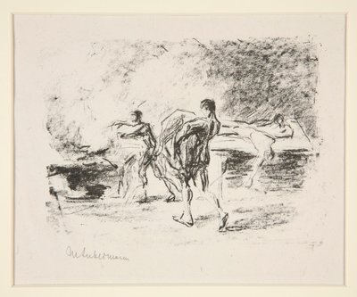 Kremace mrtvol, do Goethova Bassompierre (scéna kremace) od Max Liebermann