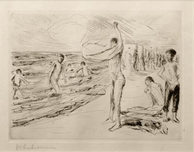 M.Liebermann, chlapci koupající se ve větru od Max Liebermann
