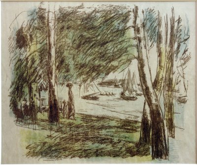 M.Liebermann, krajina u Wannsee s plachetnicemi od Max Liebermann