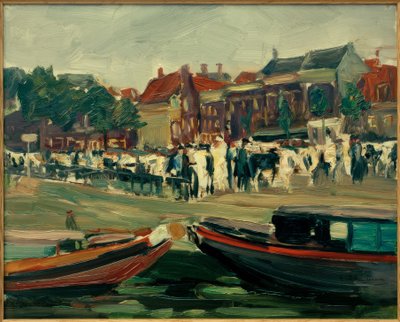 M. Liebermann, Rindermarkt v Leydenu od Max Liebermann