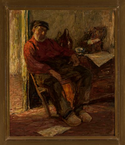Muž v interiéru od Max Liebermann
