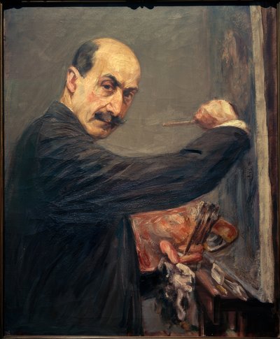 Autoportrét na stojanu vpravo od Max Liebermann