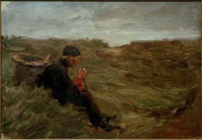 Sedící farmář v dunách - 1. tah od Max Liebermann