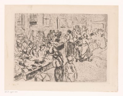 Pouliční obchod ve staré židovské čtvrti v Amsterdamu od Max Liebermann