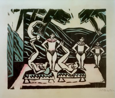 akrobati od Max Pechstein