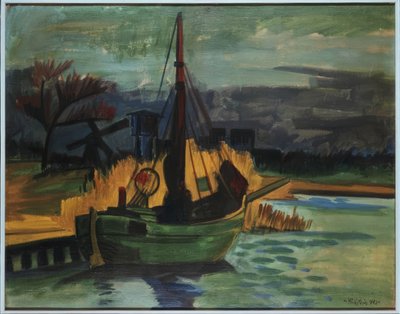 Rybářské lodě na břehu / 1923 od Max Pechstein