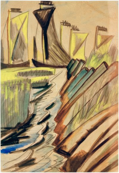 Kurenkähne na hrázi od Max Pechstein