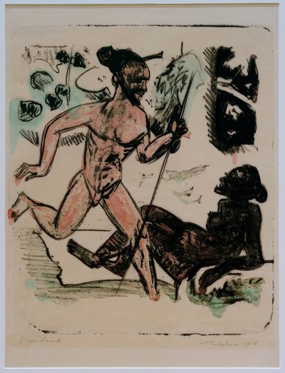 Palau III (běžec a akt) od Max Pechstein