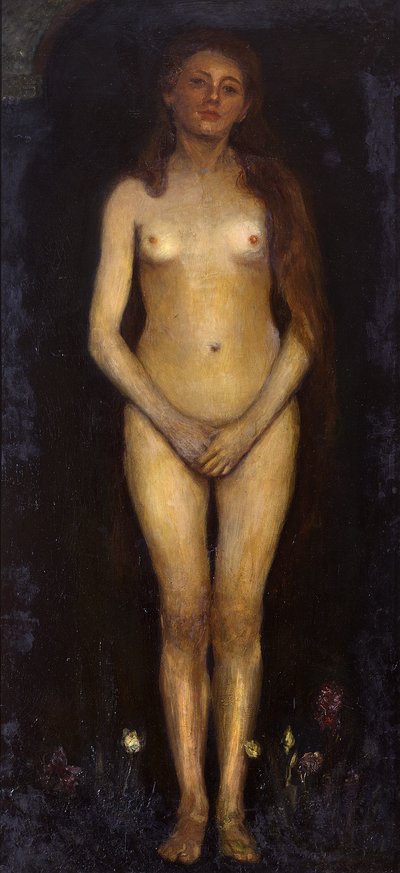 Frau. Linke Tafel des Diptychons „Menschenpaar (Homo Sapiens)“ od Max Slevogt