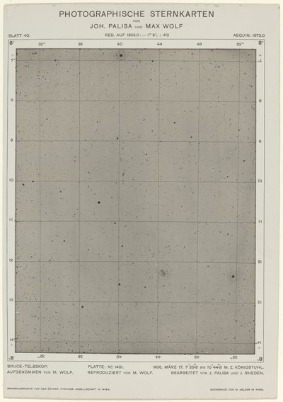 Photographische Sternkarte 17. března 1906, 2268. Tvůrci: Max Wolf, Johann Palisa. od Max Wolf, Johann Palisa