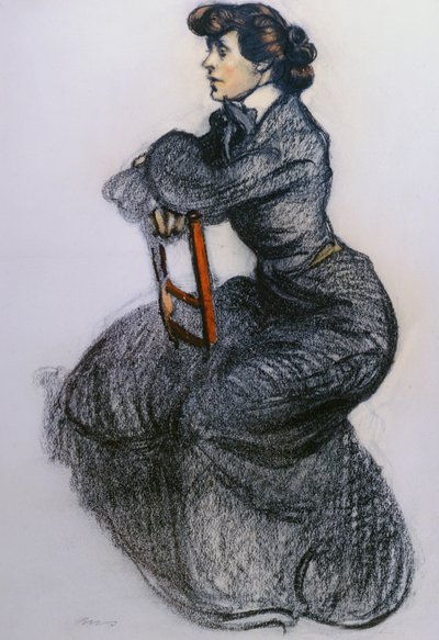 Colette, kolem 1906-7 (uhl a pastel) od Maxime Pierre Jules Dethomas