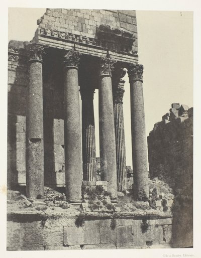 Baalbeck (Heliopolis), Jupiterův chrám, pohled z jihovýchodního úhlu; Sýrie od Maxime Du Camp