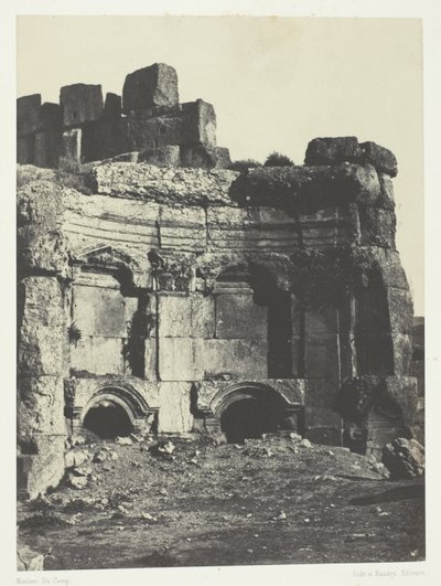 Baalbeck (Heliopolis), polokruh chrámů Slunce a Jupitera; Sýrie od Maxime Du Camp