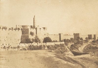 Hrad Davida Daouda Kalessyho a hradby Jeruzaléma, srpen 1850. od Maxime Du Camp