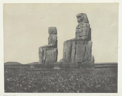 Gournah, The Colossi, Théby, 184951, vytištěno 1852. od Maxime Du Camp