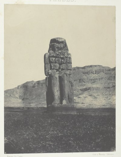 Gournah, Socha Memnona, Théby, 184951, vytištěno 1852. od Maxime Du Camp