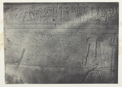 Velký Isidin chrám ve Filó, démotický nápis; Núbie, deska 76 z alba "Egypte, Nubie, Palestine et Syrie" (1852) od Maxime Du Camp