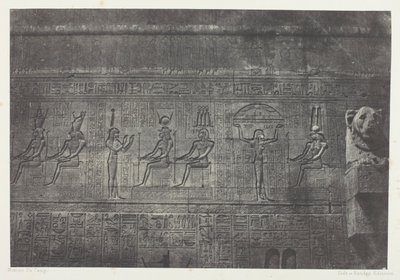 Velký chrám v Denderahu (Teutyres), sochy ze zadního průčelí; Horní Egypt, deska 20 z alba "Egypte, Nubie, Palestine et Syrie" (1852) od Maxime Du Camp