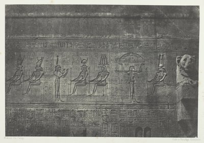 Velký chrám v Denderahu (Teutyres), sochy ze zadního průčelí; Horní Egypt, deska 20 z alba "Egypte, Nubie, Palestine et Syrie" (1852) od Maxime Du Camp