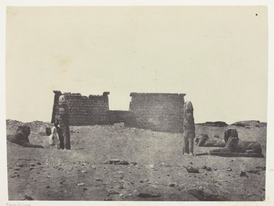 Hémi-Spéos De Séboua, Drômos; Nubie, deska 97 z alba "Egypte, Nubie, Palestine et Syrie" (1852) od Maxime Du Camp
