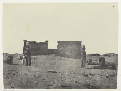 Hémi-Spéos De Séboua, Drômos; Nubie, deska 97 z alba "Egypte, Nubie, Palestine et Syrie" (1852) od Maxime Du Camp